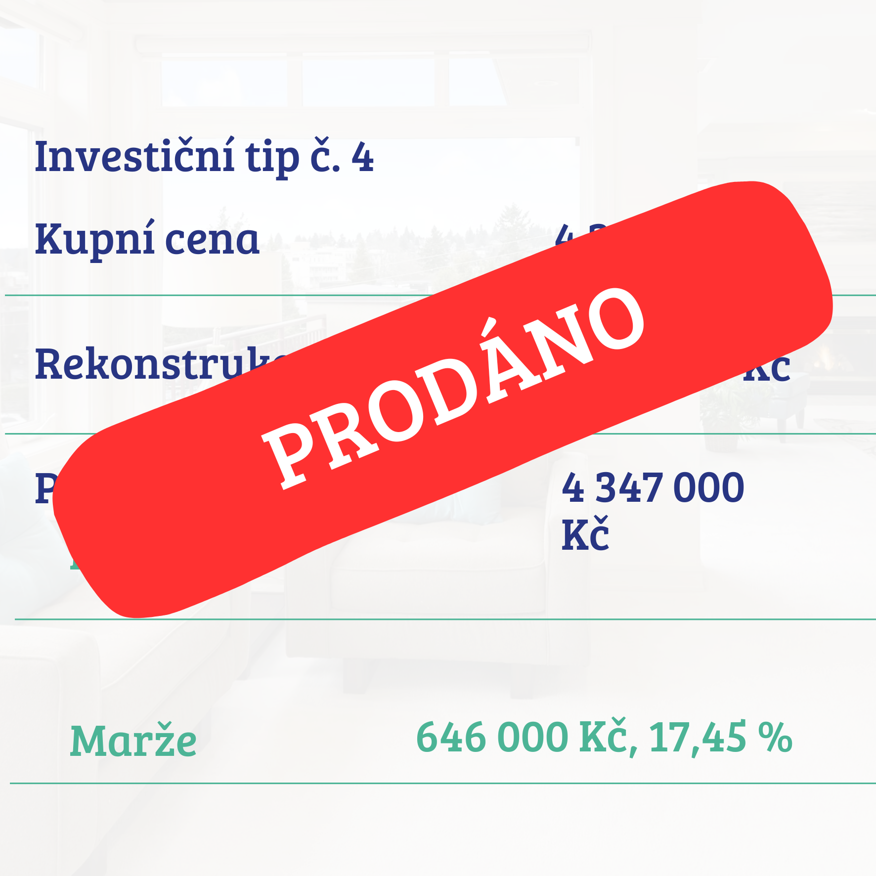 Investiční tip č. 4: Kolín, 2+1, marže 646 000 Kč, tj. 17,45% zhodnocení