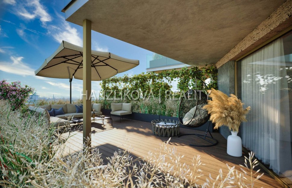 vizualizace terasa, residence Hálkova